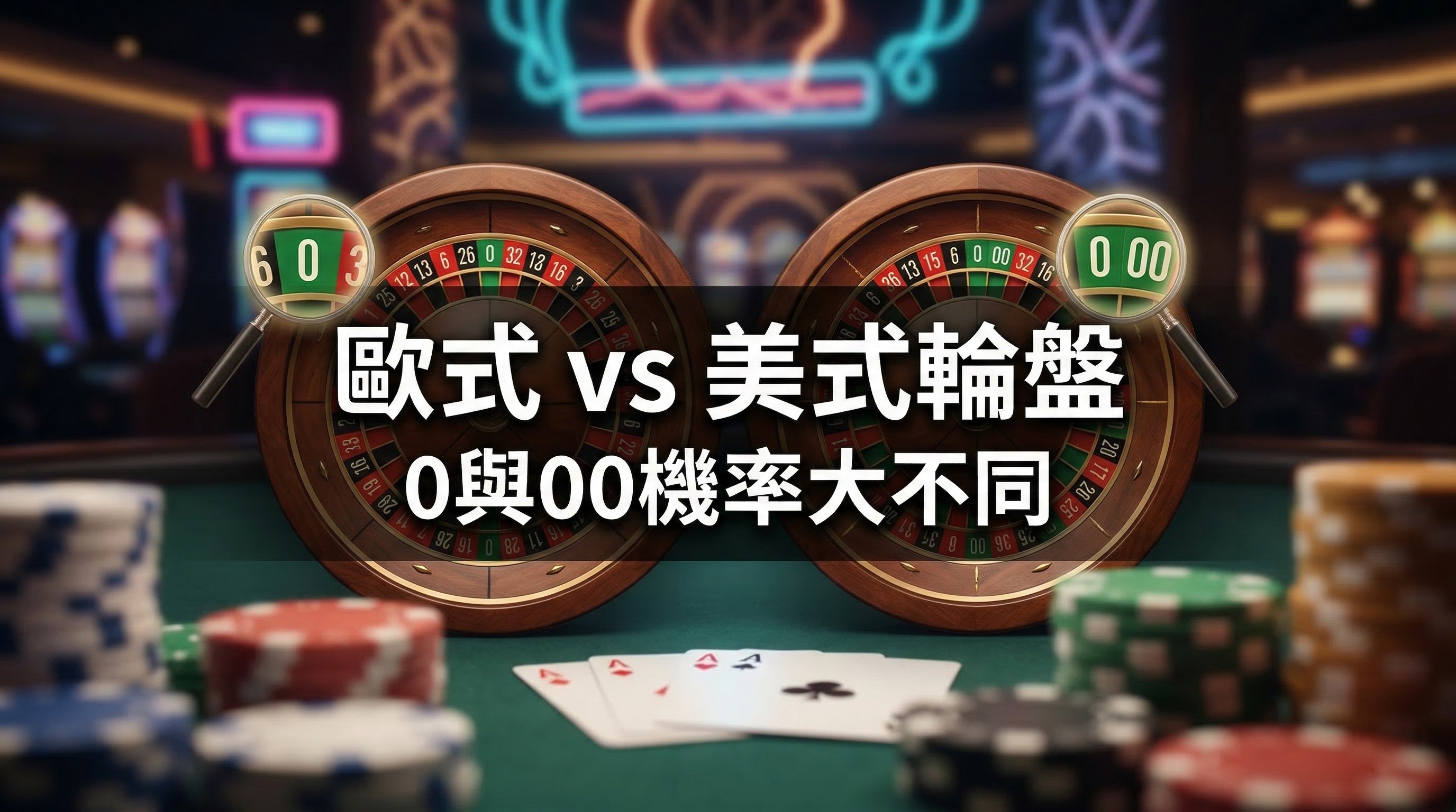 歐式與美式輪盤差異比較：圖解單零 (0) 與雙零 (00) 的輪盤設計，解析影響玩家勝率的核心機率差異