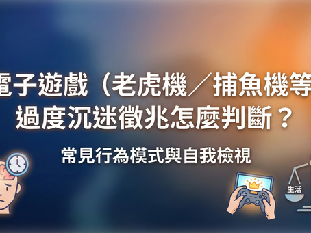 電子遊戲過度沉迷徵兆判斷：圖解老虎機與捕魚機成癮的常見行為模式與生活平衡自我檢視
